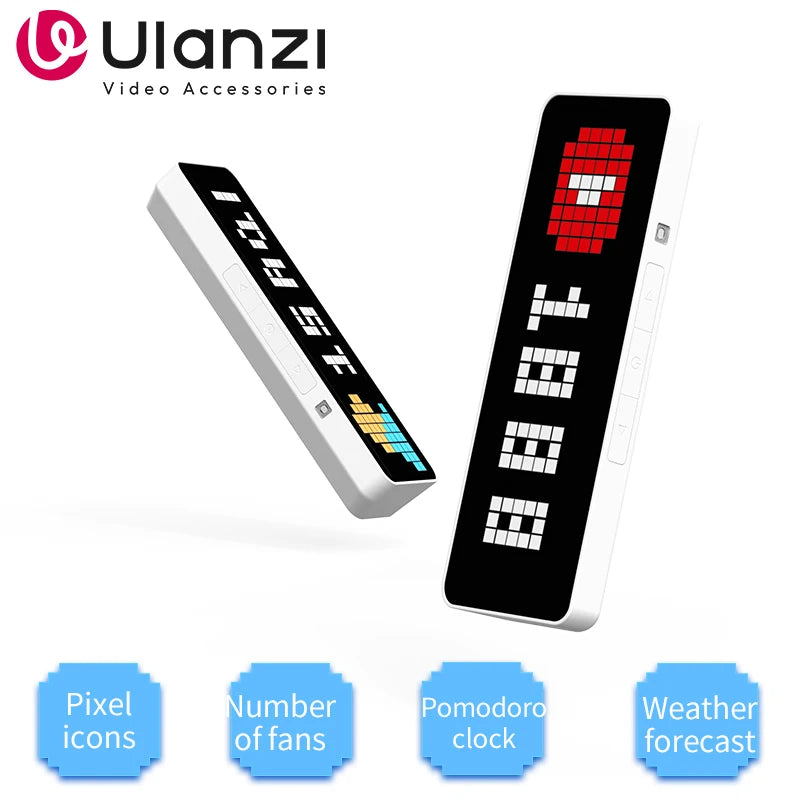 Ulanzi TC001 Smart Pixel Clock Youtube Followers Simultaneous Weather Forecast Function Pixelated Message Display